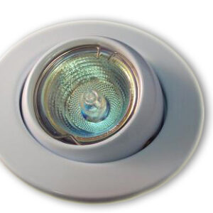 Pack Lampada Halog?neo 220V 50W + Aro Encastre Girat?rio (Branco)
