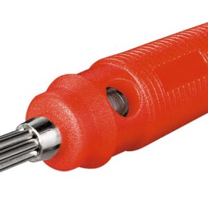 Ficha Banana Macho Vermelha c/ Furo Borracha 4mm