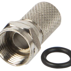 Ficha F c/ Vedação 6,4mm p/ RG6 (Qualidade - COBRE)
