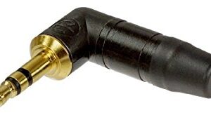 Ficha Jack 3,5mm Macho Stéreo 90º (Dourada) - NEUTRIK