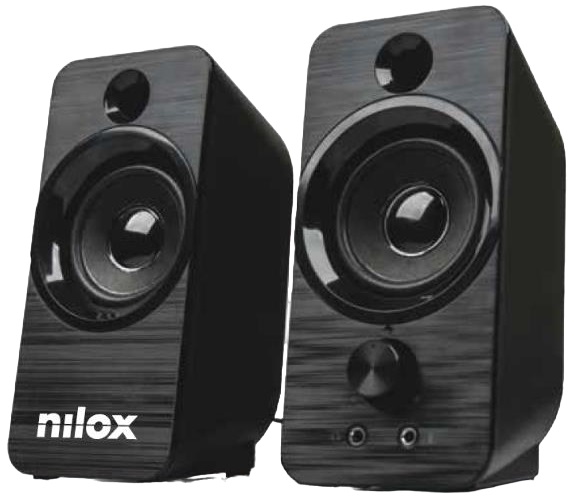 Colunas PC 3W + 3W RMS (Preto) - NILOX