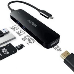 HUB USB-C 5-EM-1 (HDMI / 2x USB 3.0 / Leitor Cartões SD / Leitor Cartões TF) - NILOX