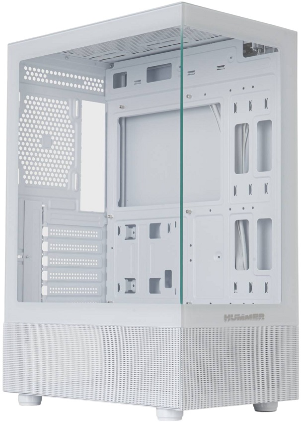 Caixa ATX Hummer Vision Tempered Glass (Branco) - NOX