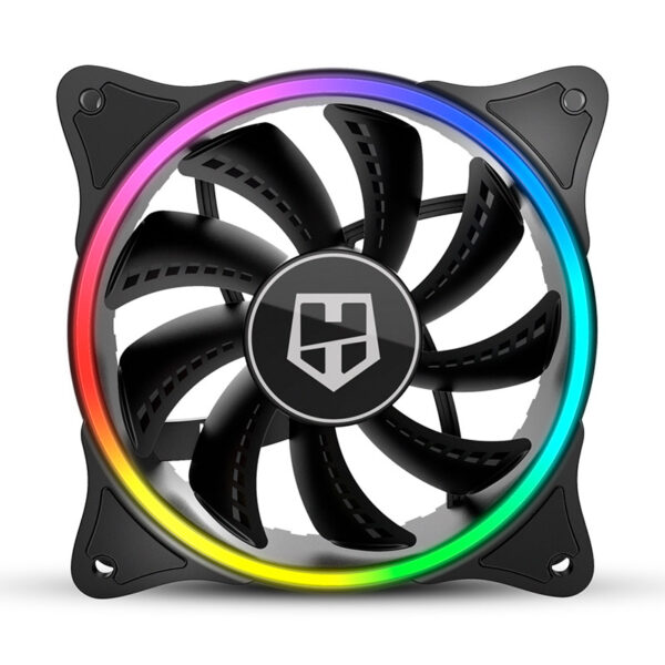 Ventoinha 120mm Hummer X-Fan ARGB Halo Ring 1100RPM Preta 3 Pinos - NOX