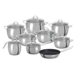 Conjunto de Cozinha Oceanus Satin Glass em Aço Inoxidável (9 Peças) - SILAMPOS