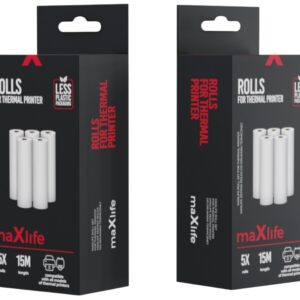 Pack 5x Rolos p/ Impressoras Térmicas KatPrint (3 mts) - MAXLIFE