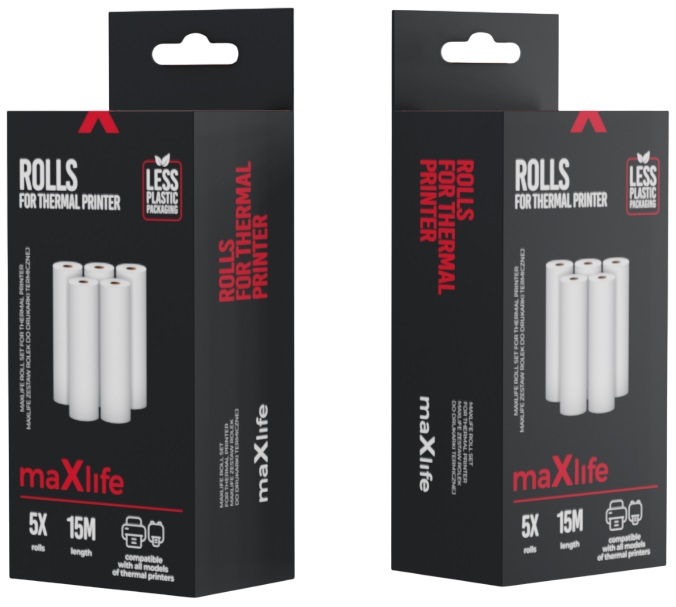 Pack 5x Rolos p/ Impressoras Térmicas KatPrint (3 mts) - MAXLIFE