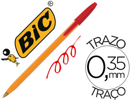 Caneta Bic Laranja Vermelho
