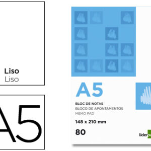 Bloco de Apontamentos A5 80F Liso