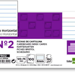Fichas em Cartolina, Emb. c/ 100, 75X125 mm, Pautado
