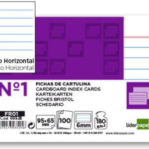 Fichas em Cartolina, Emb. c/ 100, 65X95 mm, Pautado