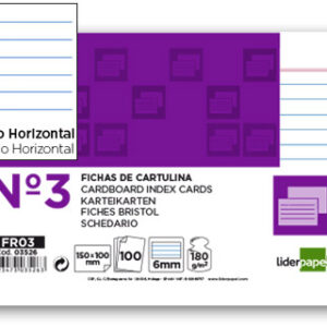 Fichas em Cartolina, Emb. c/ 100, 100X150 mm, Pautado