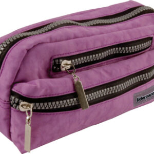 Estojo Escolar Oval 3 Bolsos Violeta Pastel 195x40x100mm