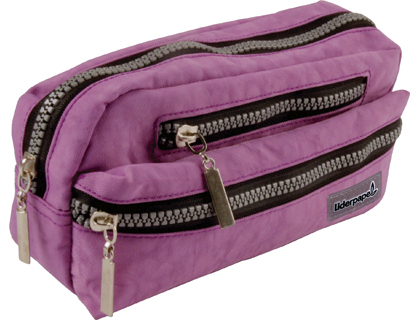 Estojo Escolar Oval 3 Bolsos Violeta Pastel 195x40x100mm