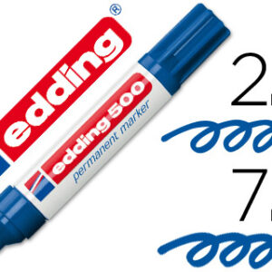 Marcador Edding Marcador Permanente 500 Azul - Ponta Biselada 7 mm