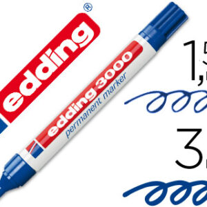 Marcador Edding 3000 Azul-Ponta Redonda 3 mm