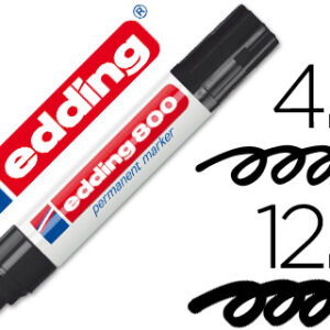 Marcador Edding Marcador Permanente 800 Preto - Ponta Biselada 12 mm