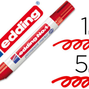 Marcador Edding Marcador Permanente 1 Vermelho -Ponta Biselada 5 mm
