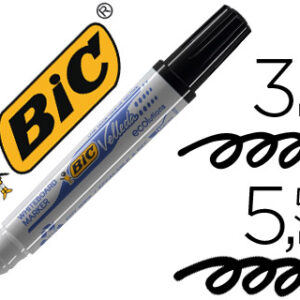 Marcador Bic Velleda Ponta Biselada Preto p/ Quadro Branco