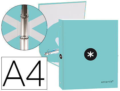 Capa Antartik A4 Forrada 4 Aneis 25 mm Redondos Cor Menta