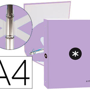 Capa Antartik A4 Forrada 4 Aneis 25 mm Redondos Cor Lilas