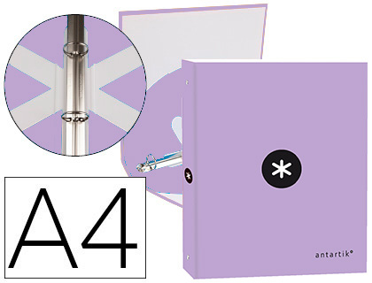 Capa Antartik A4 Forrada 4 Aneis 25 mm Redondos Cor Lilas