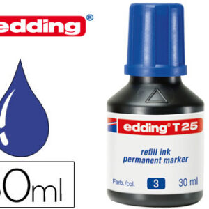 Tinta Permanente p/ Marcador Edding T-25 Azul - Frasco de 30 ml