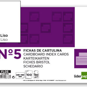 Fichas em Cartolina, Emb. Com100, 160X220 mm, Lisa