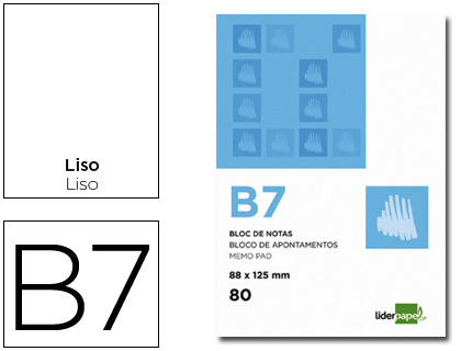 Bloco de Apontamentos B7 80F Liso