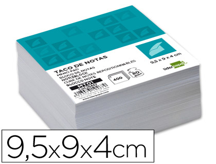 Bloco de Notas Papel Não Colado 95X90X40