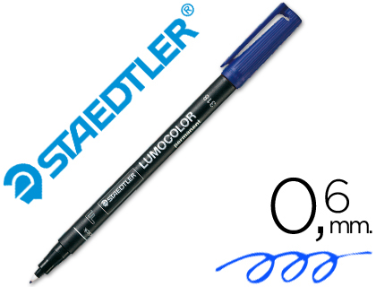 Marcador Staedtler Lumocolor Retroprojecao Permanente 318-3 Ponta 0,6mm Azul