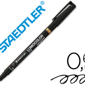 Marcador Staedtler Lumocolor Retroprojecao Permanente 318-9 Ponta 0,6mm Preto
