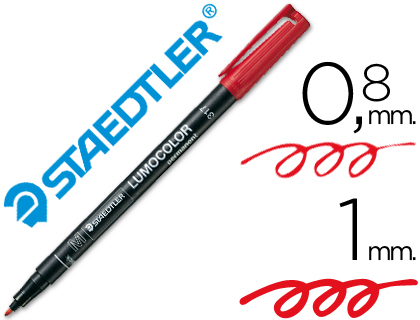 Marcador Staedtler Lumocolor Retroprojecao Permanente 317-2 Ponta 0,8-1 mm Vermelho