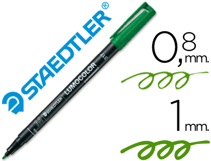 Marcador Staedtler Lumocolor Retroprojecao Permanente 317-5 Ponta 0,8-1mm Verde