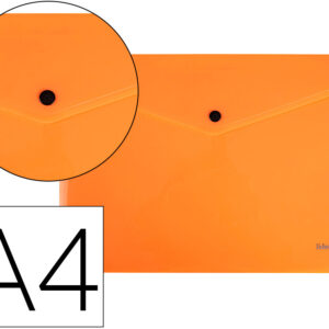 Bolsa Porta Documentos Com Mola Din A4 Laranja Fluor Opaco 50 Folhas