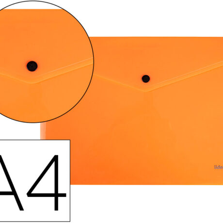 Bolsa Porta Documentos Com Mola Din A4 Laranja Fluor Opaco 50 Folhas