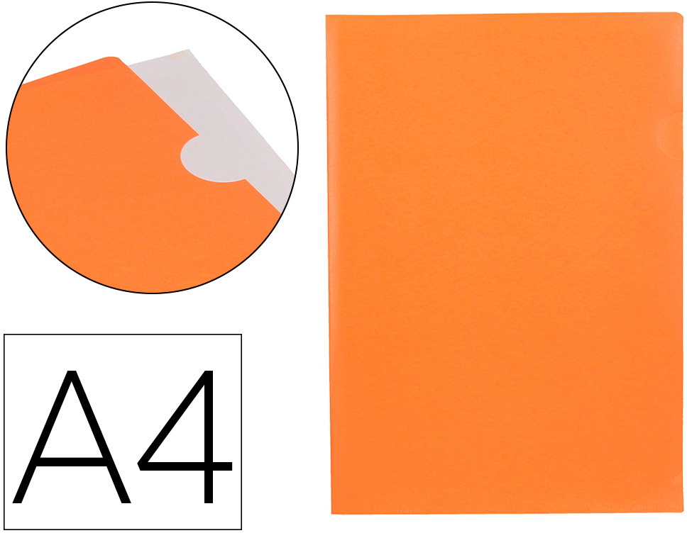 Bolsa Dossier Com Separador Polipropileno Din A4 Laranja Fluor Opaco 20 Folhas