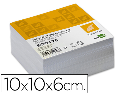 Bloco de Notas Colado Branco 100X100X60mm