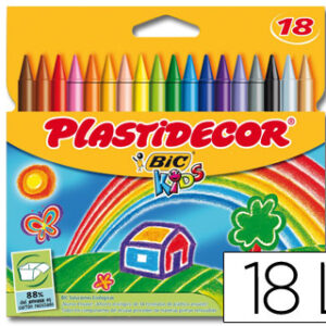 L?pis de Cera Plastidecor c/ 18 Cores