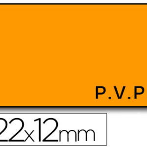 Rolo de Etiquetas Adesivas Meto Onduladas 22 X 12 mm Pvp- Laranja Fluorescente Rolo 1500