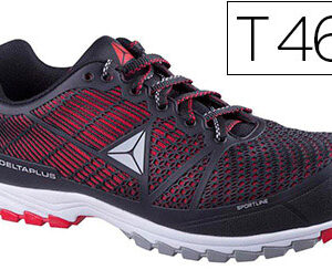 Sapatos De Seguranca Deltaplus De Poliuretano E Malha S1P Preto E Vermelho Formato 46 - FARU
