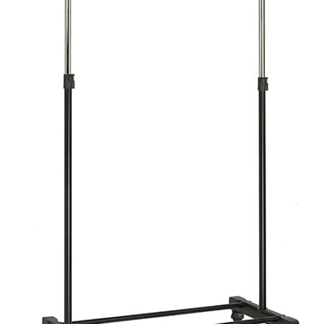Cabide Extensivel c/ 4 Rodas Giratorias (Preto/Cromado) - UNILUX