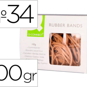 Elasticos Q-Connect 100 Gr 100X3 Mm Numero 10 - Q-CONNECT