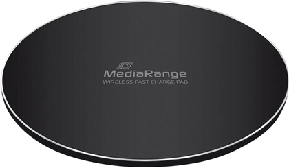 Carregador s/ Fios p/ Smartphones Compativel c/ Carga Rapida Qi (Preto) - MEDIARANGE