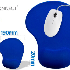 Tapete Para Rato Com Apoio De Pulsos De Gel Cor Azul - Q-CONNECT