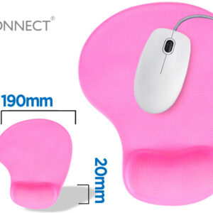 Tapete Para Rato Com Apoio De Pulsos De Gel Cor Rosa - Q-CONNECT