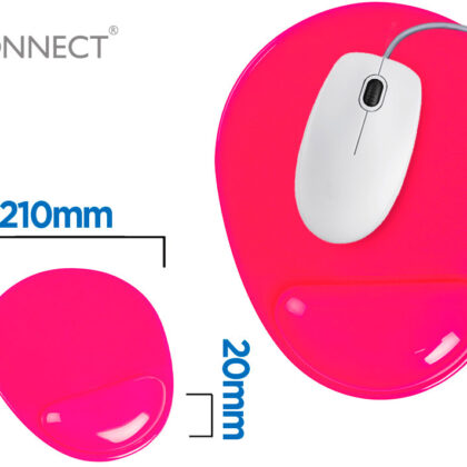 Tapete Para Rato Com Apoio De Pulsos De Gel E Pvc Cor Rosa - Q-CONNECT