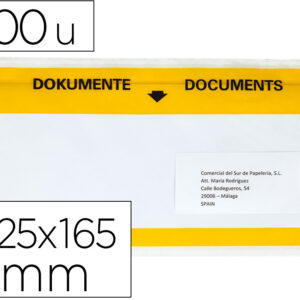 Envelope Autoadesivo Porta Documentos Multilingue 225x165mm Pack 100 Unidades - Q-CONNECT
