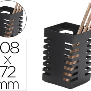 Porta Lapis Q-Connect Metal Quadrado Preta Diametro 72 Mm Altura 108 Mm - Q-CONNECT