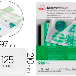 Bolsa De Plastificar Din A4 125 Microns Acabamento Brilhante Caixa De 100 Unidades - GBC